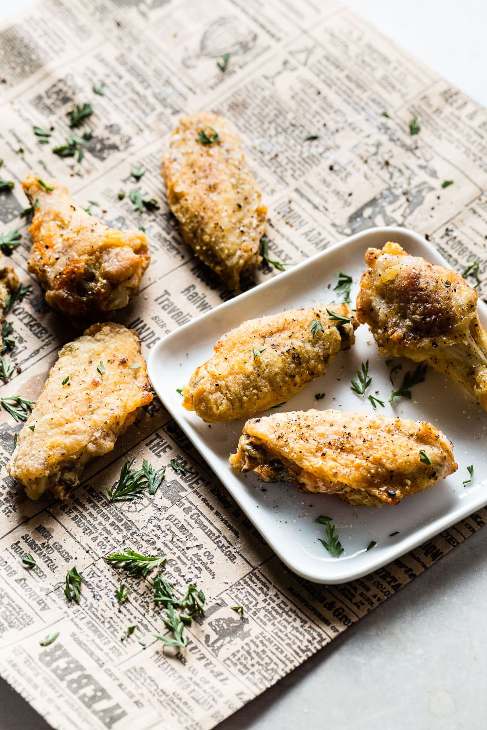 Air Fried Salt and Pepper Chicken Wings side angle
