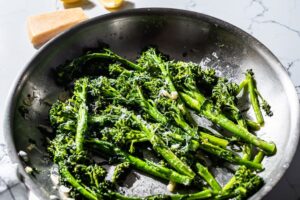Simple Sautéed Broccolini with Garlic and Parmesan