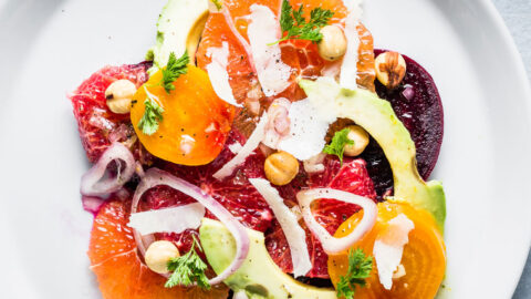 beet avocado orange salad with yogurt dressing Blood Orange & Roasted Beet Salad with Creamy Yogurt Dressing