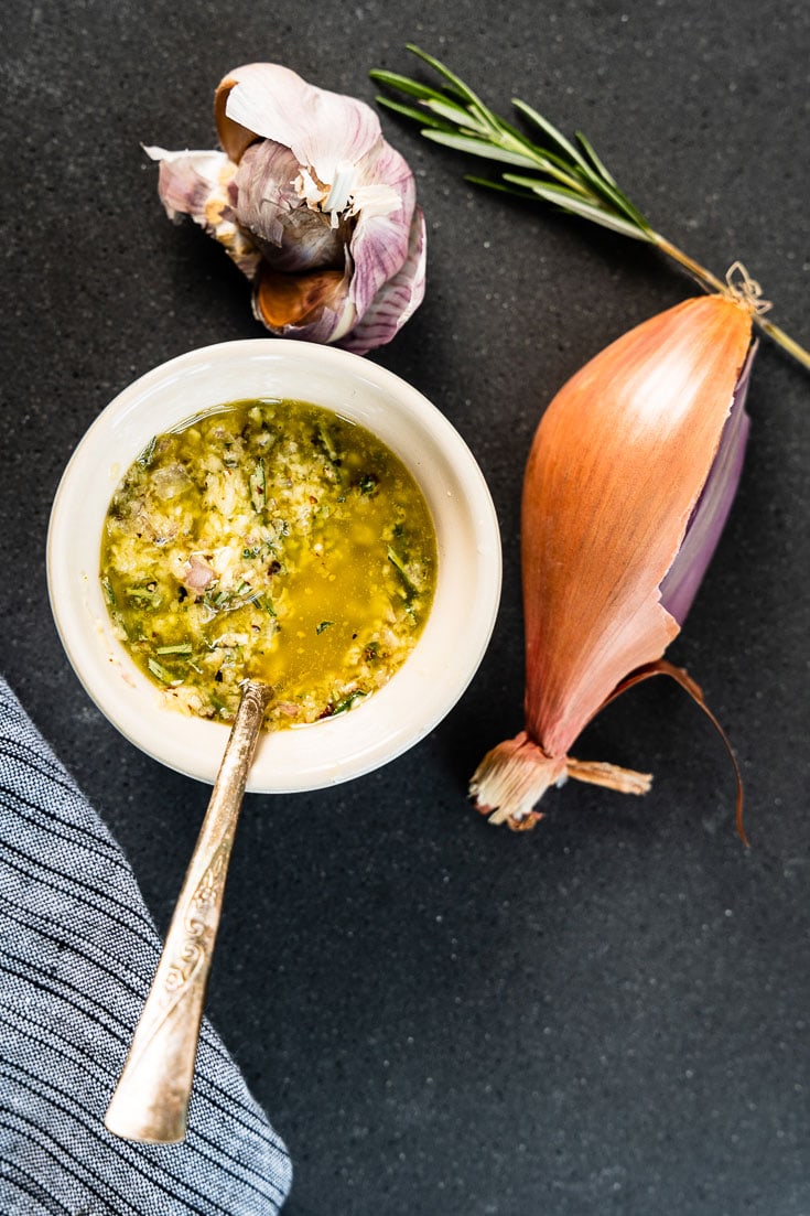 Garlic-Rosemary Steak Marinade in rameken