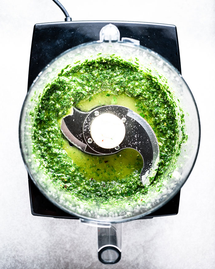 Mint Chimichurri in food processor