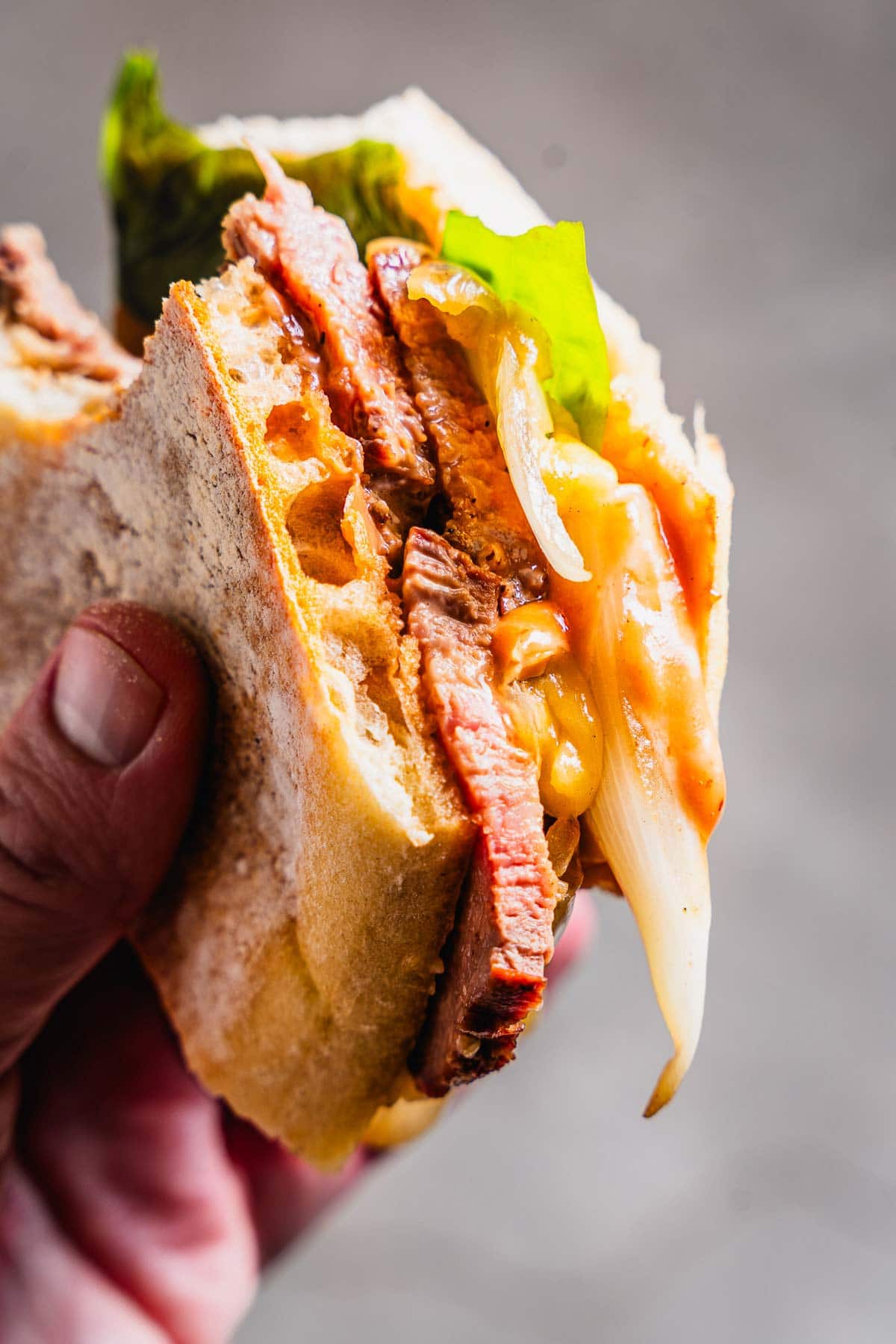 Tri-Tip Sandwich close up