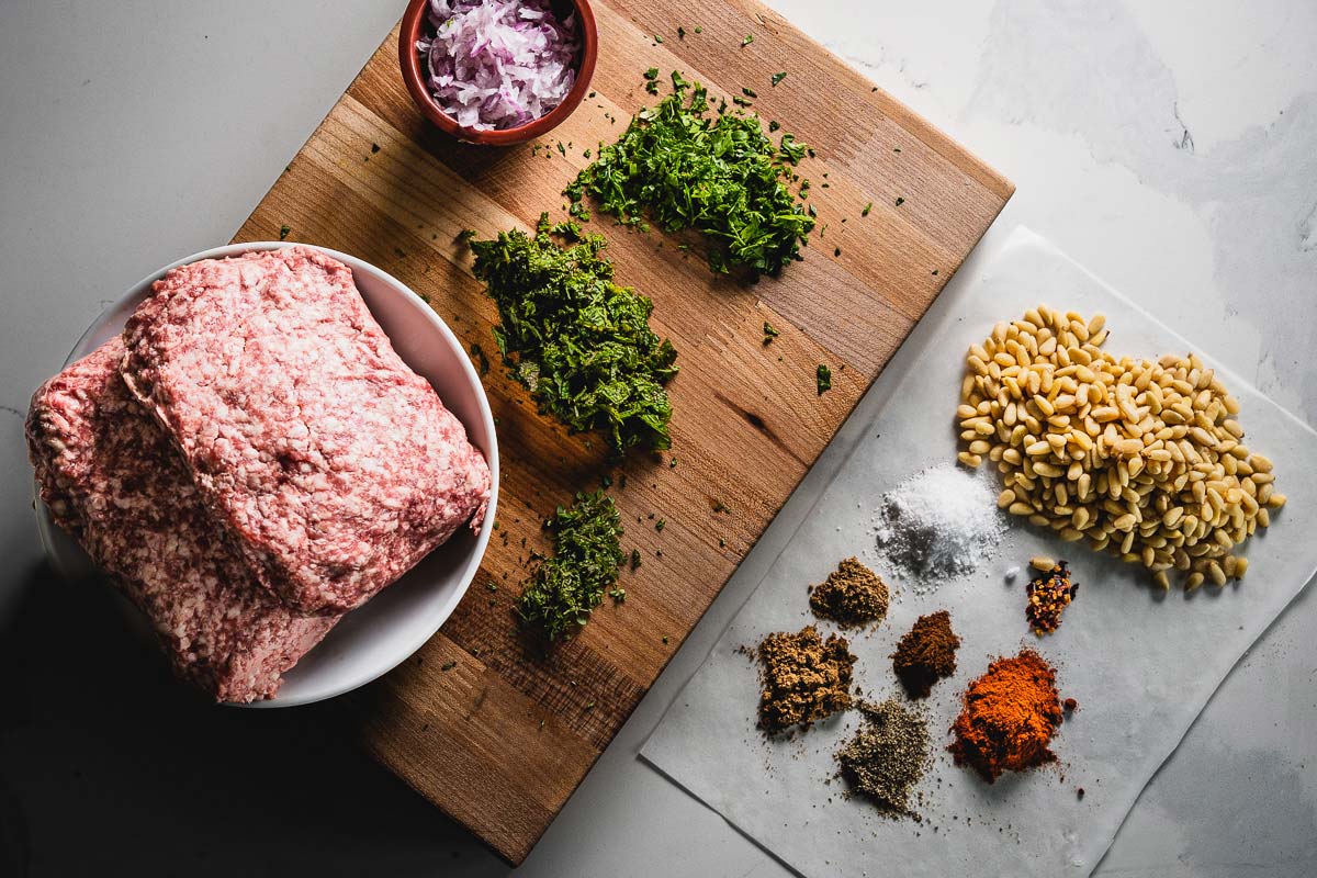 adana kebab recipe ingredients overhead