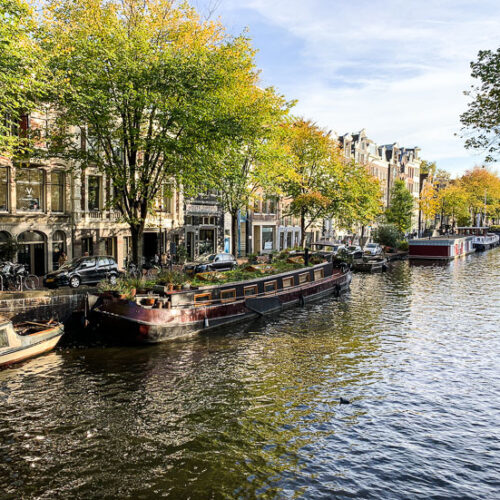 amsterdam canal in fall