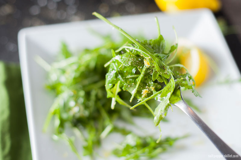 Baby Arugula Salad + Lemon Vinaigrette Recipe | Salt Pepper Skillet