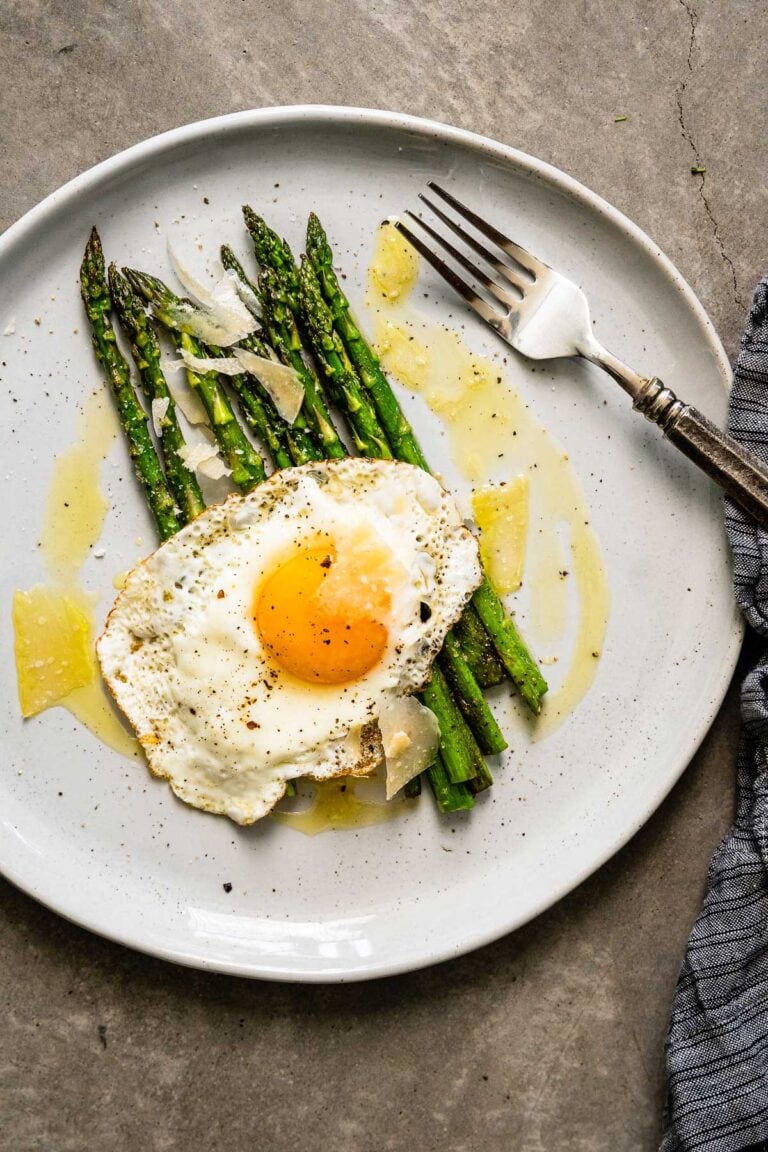 Asparagus with a Fried Egg & Parmesan Recipe