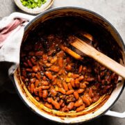 Sweet and Smoky Baked Beans overhead