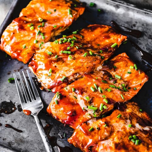 bbq grilled salmon close up