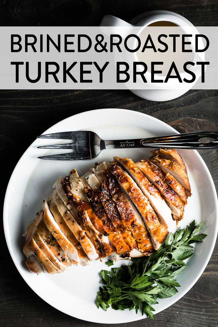 Brined and Roasted Turkey Breast on plate
