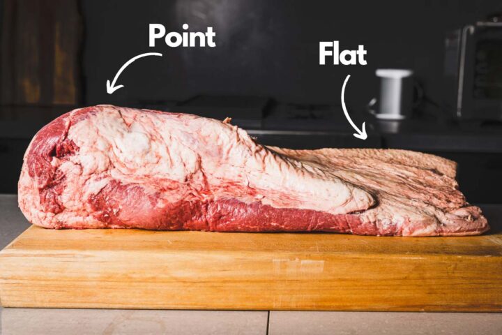 brisket point and flat labeled