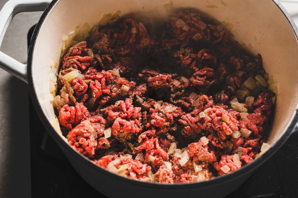 browning ground beef for chili