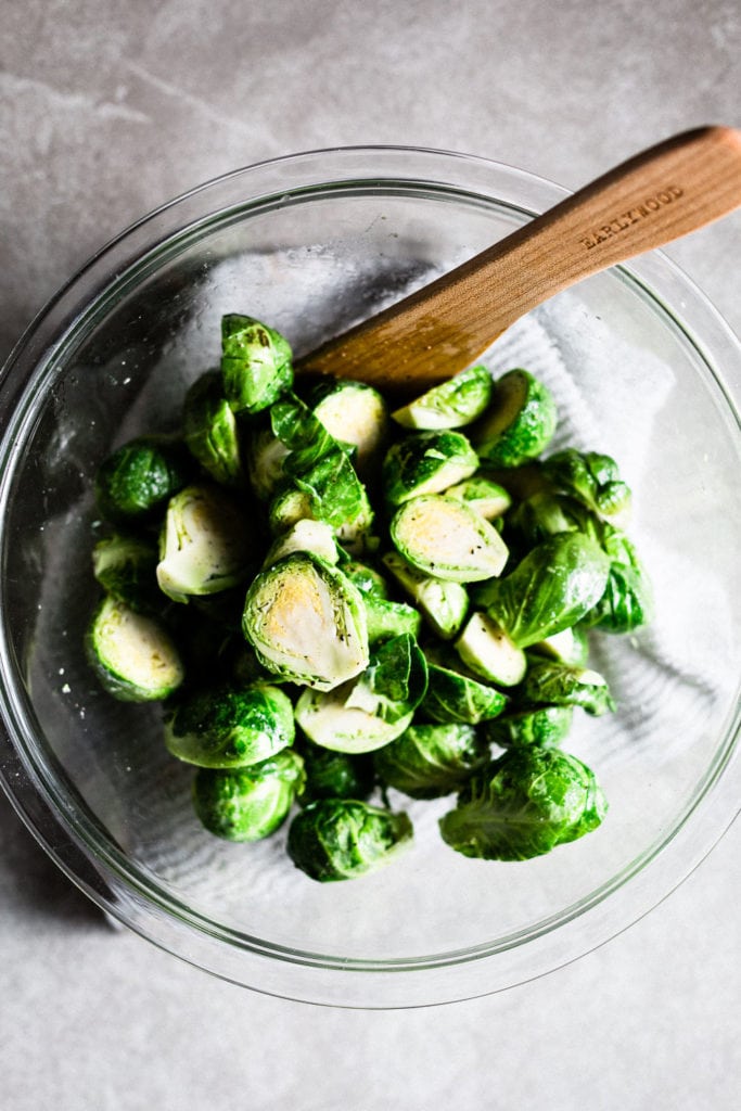 Brussels sprouts with olive oil and salt and pepper