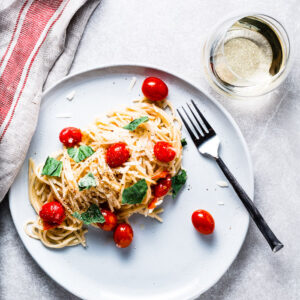 Burst Tomato Pasta with White Wine