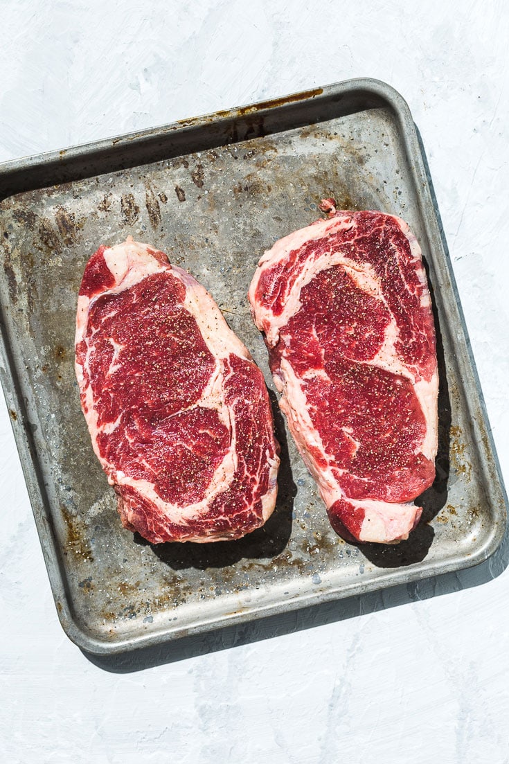 Ribeye Steaks in a Cast Iron Skillet - The Salted Potato from Renée Robinson