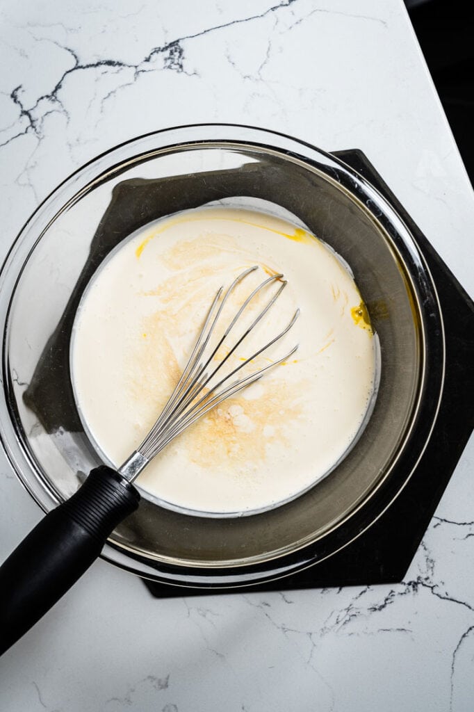 creme brulee ingredients in bowl