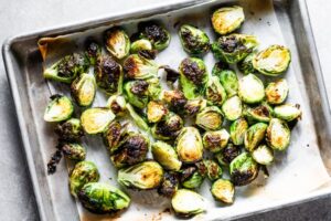 crispy brussels sprouts on sheet pan