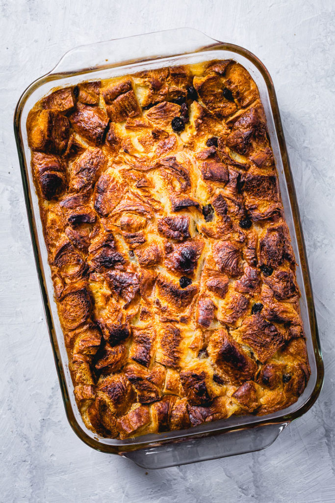 croissant bread pudding baked