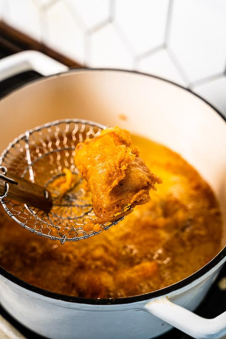 deep frying salmon in dutch oven