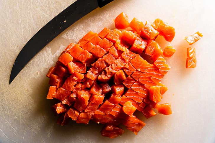 diced salmon for poke