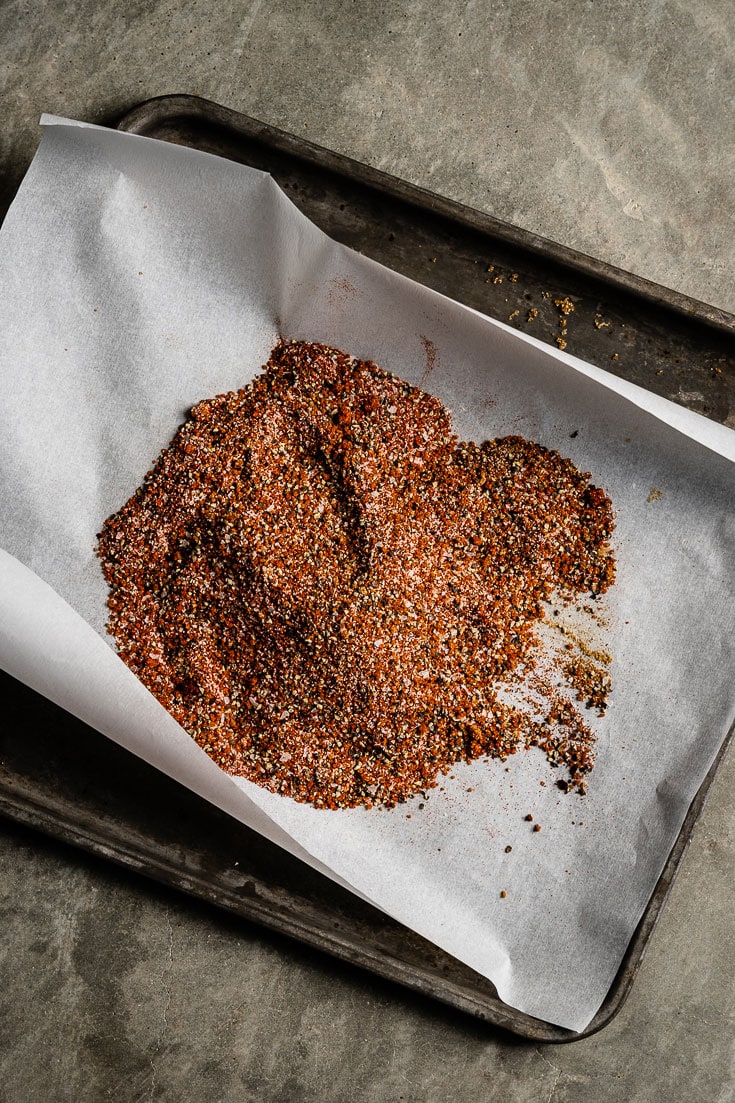 dry rub for chicken ingredients on sheet pan