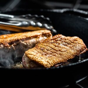 duck breasts in skillet