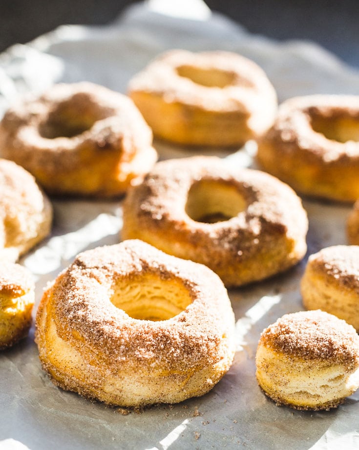 easiest air fryer donuts side view