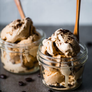 espresso ice cream with grounds vertical