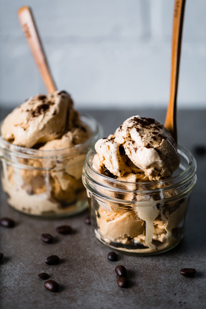 espresso ice cream with grounds vertical