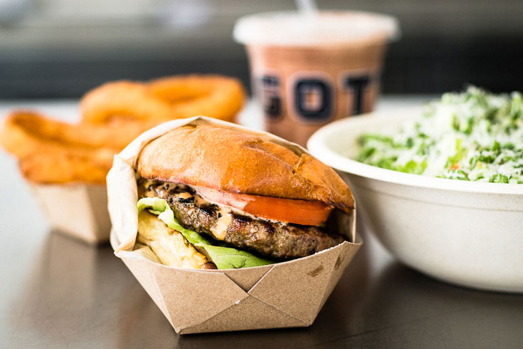 Gott's Roadside - burger, onion rings, kale salad and shake