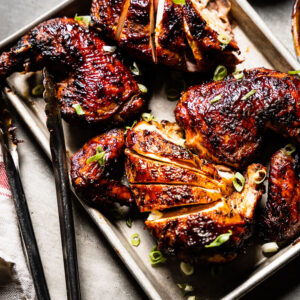 grilled bbq chicken 3-4 on baking pan