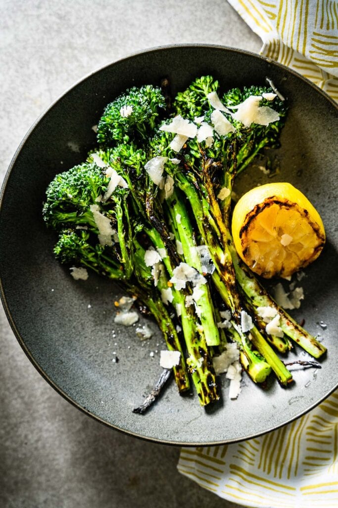grilled broccolini with lemon and parmesan vertical 1