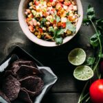 Grilled corn salsa with corn tortilla chips