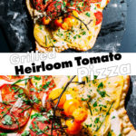 Grilled heirloom tomato pizza