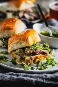 grilled lamb shoulder sliders with chimichurri