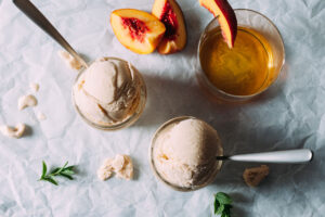 Grilled Peach-Bourbon Ice Cream
