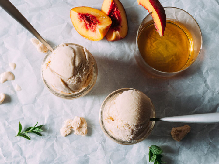 Grilled Peach-Bourbon Ice Cream Recipe
