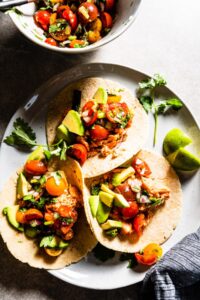 Grilled Salmon Tacos with Fresh Tomato Salsa