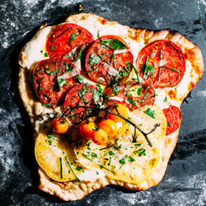 Grilled Heirloom Tomato Pizza