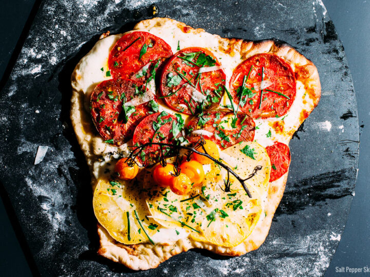Grilled Heirloom Tomato Pizza