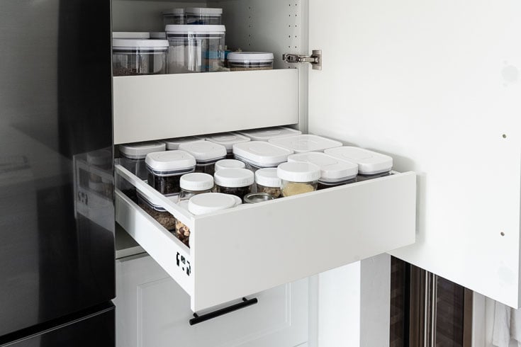 ikea cabinet pantry with oxo containers