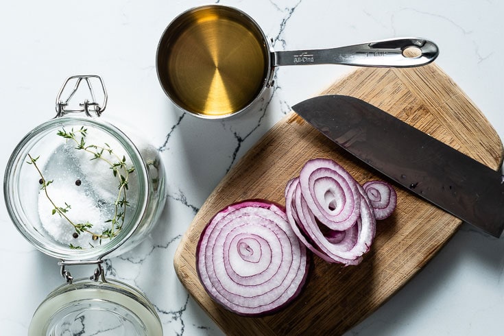 ingredients for pickled red onions