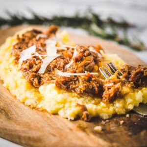 instant pot pork ragu over creamy polenta 1