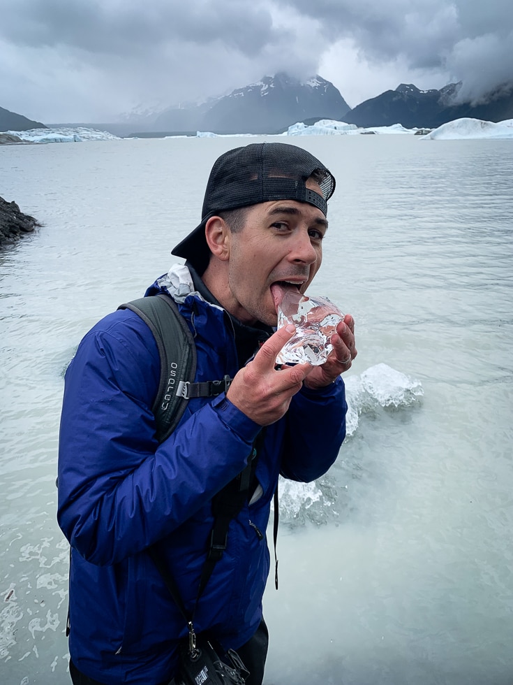 justin mcchesney licking glacial ice