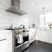 kitchen reveal with hex tiles