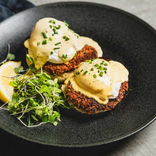 lamb eggs benedict side view 1