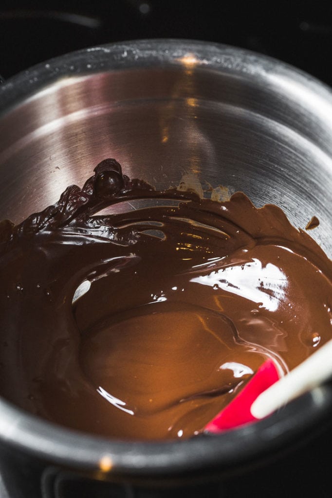 melting chocolate for mint ice cream