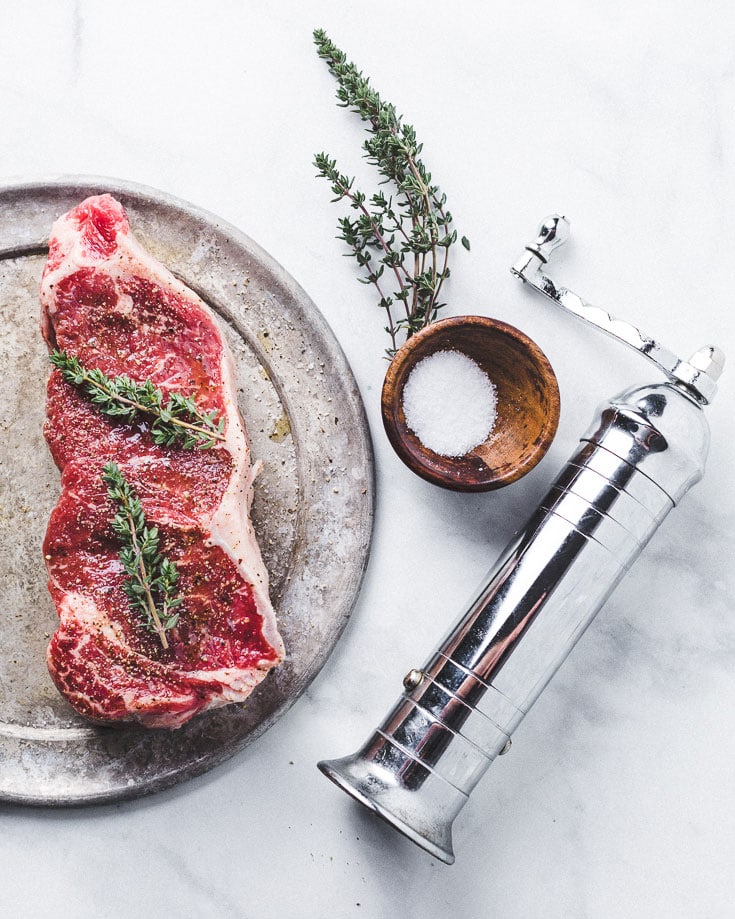 new york steak prep for sous vide vertical