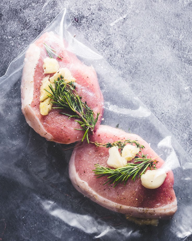 pork chops in bag for sous vide