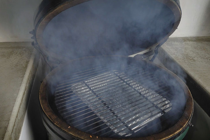 prepping smoker for smoked salmon