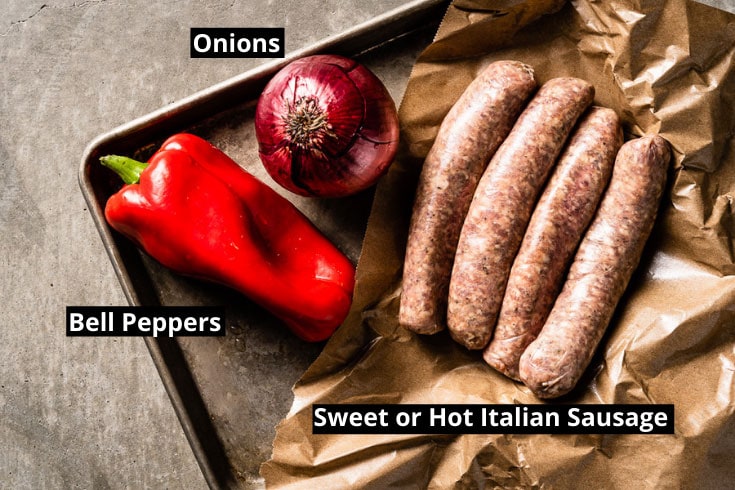 sausage and peppers ingredients labeled